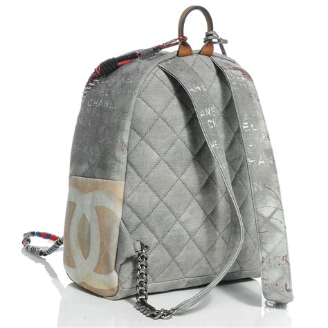 chanel graffiti printed canvas|chanel canvas backpack.